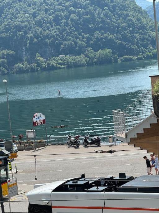 Neue Gartenwohnung Mit Sicht Auf Den Luganersee Ponte Tresa Kültér fotó