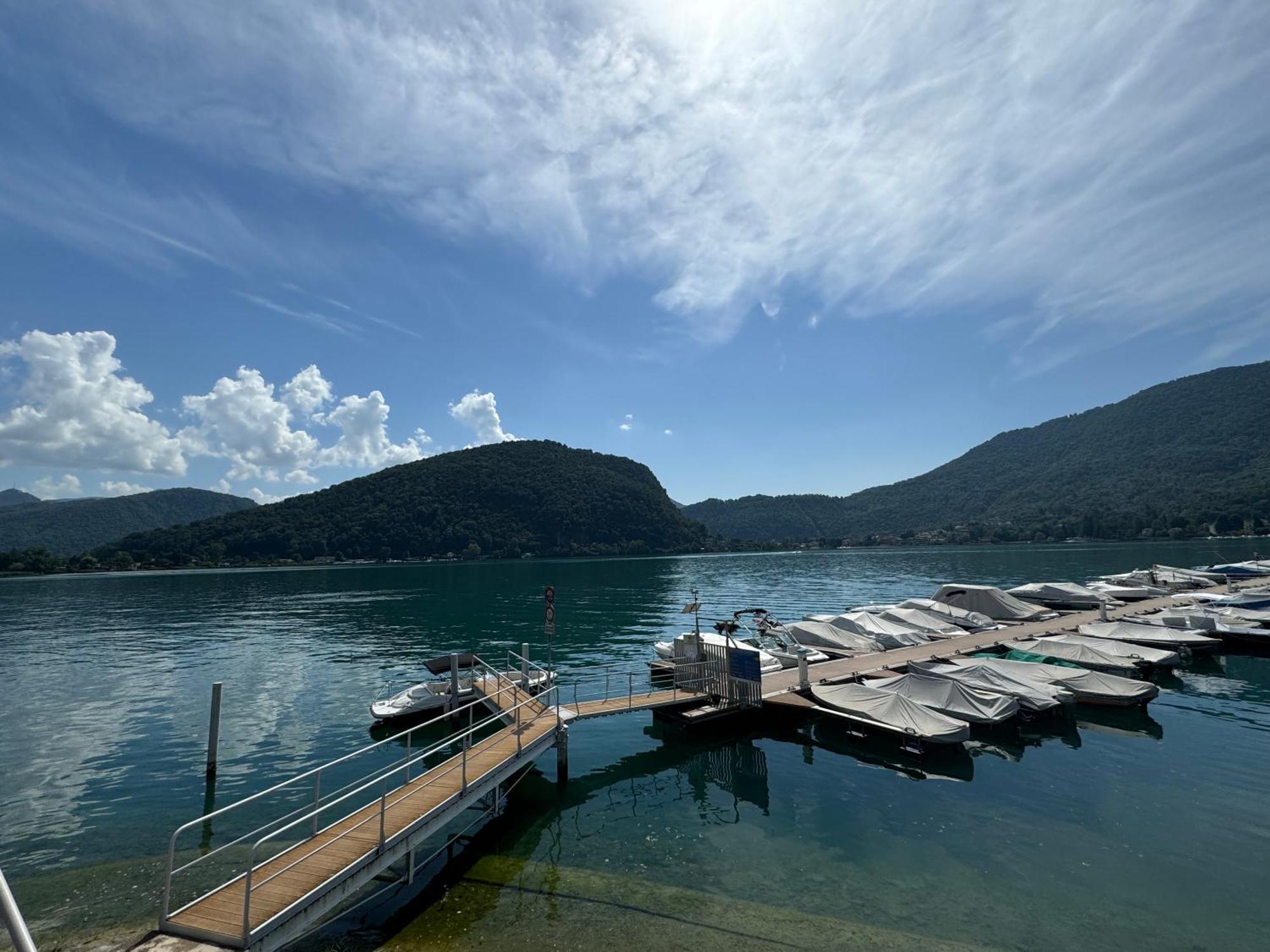 Neue Gartenwohnung Mit Sicht Auf Den Luganersee Ponte Tresa Kültér fotó